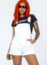 Kacey Short Overalls White